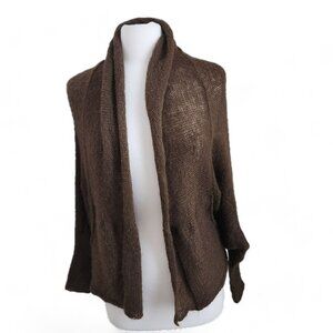 Wooden Ships‎ Open Cardigan Shrug Sweater Women’s Size S/M Wool Mohair Brown